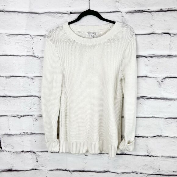 J. Crew Mercantile Women's XS White Pullover Sweater Long Sleeve Casual - Picture 1 of 6